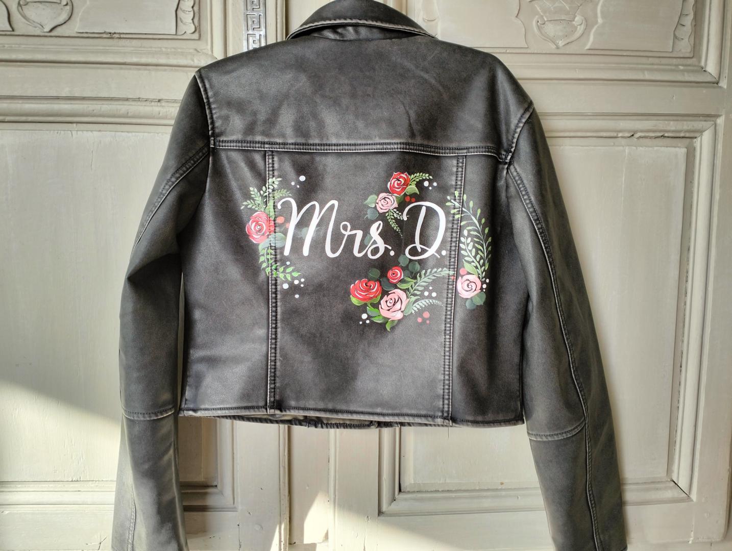 Veste en Simili-cuir peinte