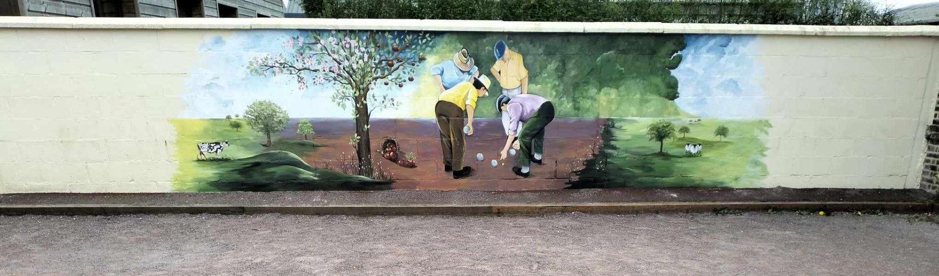 Fresque 7 m terrain de pétanque